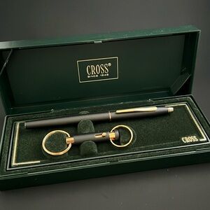 *NWT* Cross Century Ballpoint Pen/Key Ring Gift Set-Matte Black/Gold